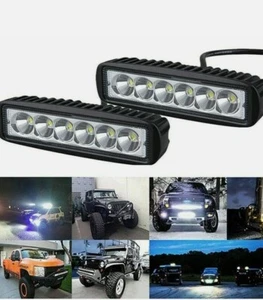 2X FARO LAMPADA SUPPLEMENTARE PROFONDITA' PER AUTO FUORISTRADA 12V 6LED 18W IP68 - Imagen 1 de 4