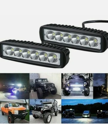 2X FARO LAMPADA SUPPLEMENTARE PROFONDITA' PER AUTO FUORISTRADA 12V 6LED 18W IP68 - Immagine 1 di 4