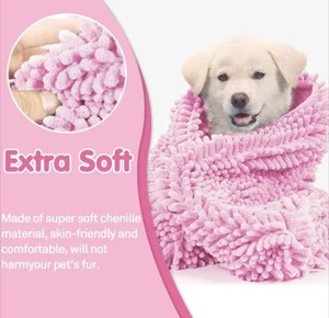 Cat Dog Ultra Absorbent Microfiber Bath Towel Quick Drying Pet Fast Dry New - Picture 1 of 7