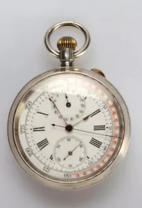 offene Taschenuhr mit Stoppfunktion / THE ASCOT PATENT 1867 - Bild 1 von 9