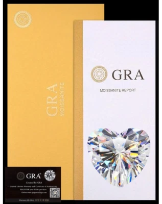 Piedra preciosa real suelta de moissanita corte corazón con certificado GRA todos los tamaños VVS1 D Foto 1 de 4