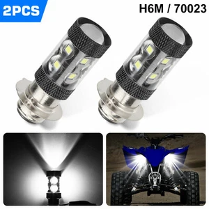 2x 6000K HID White H6M LED Headlight For Yamaha YFZ450R Rhino 700 Raptor YFM660 - Picture 1 of 9