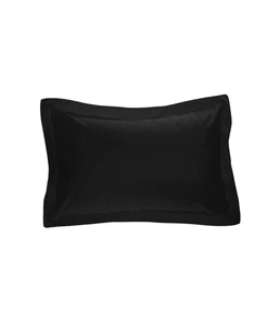 Fresh Ideas Poplin Tailored Pillow Standar Black Standard Sham Black, 20″ x 26″ - Picture 1 of 2