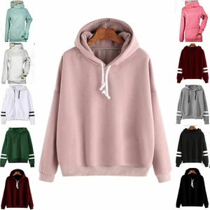 Womens Long Sleeve Hoodies Sweatshirt Ladies Casual Hooded Pullover Tops Outdoor - Picture 1 of 69