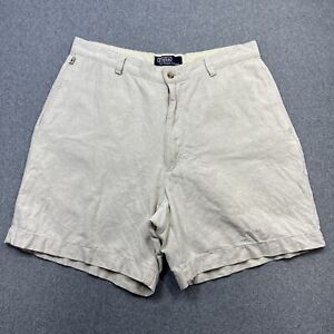 Polo Ralph Lauren Shorts Mens 34 Beige Linen Blend Casual Summer Outdoor 32x7