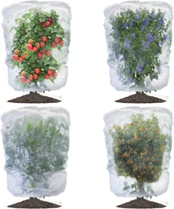 4 Pack 3.5 X 2.3 Ft Fruit Tree Garden Plant Protector Netting Cover Zipper Bag - Picture 1 of 10