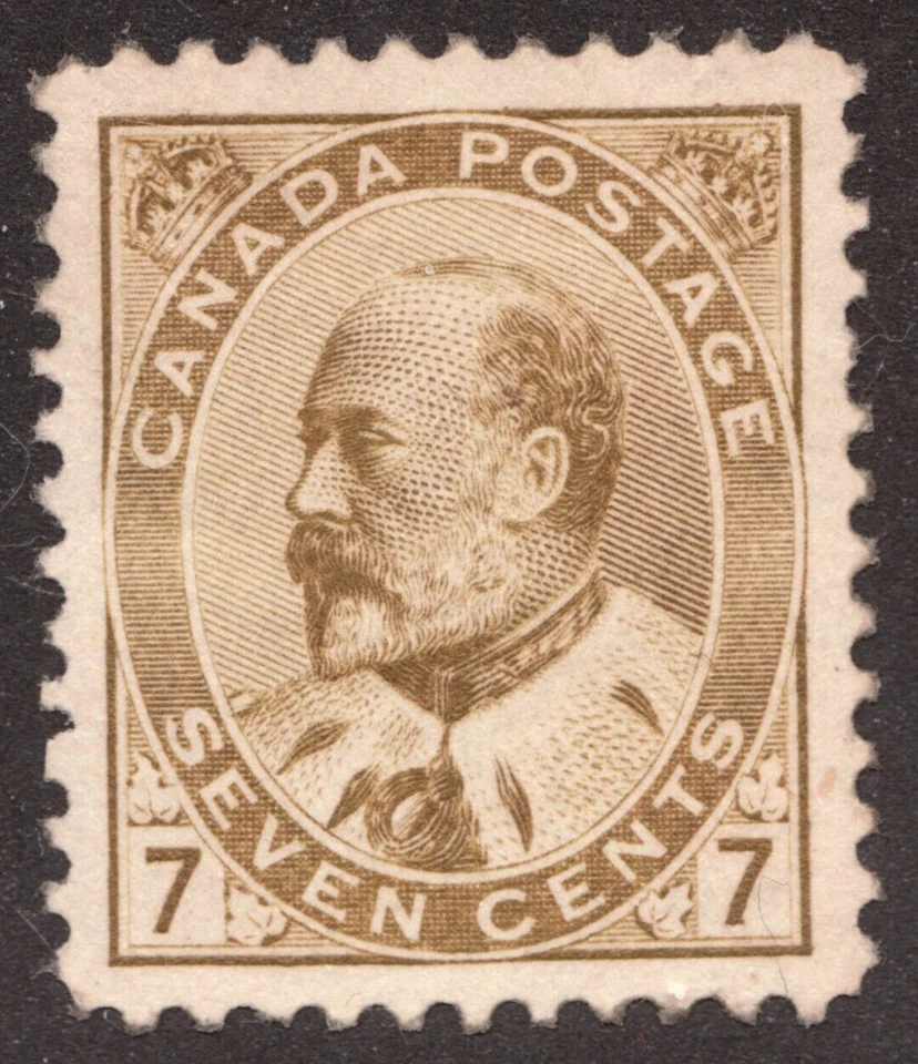 1903-08 Canada Sc# 92 - 7¢ King Edward VII - MLH - Image 1 of 2