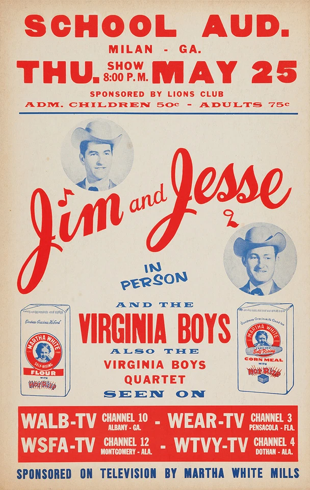 JIM AND JESSE MILAN, GEORGIA CONCERT POSTER - Image 1 of 1