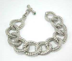 JUDITH RIPKA .925 STERLINGSILBER CZ (7-3/4") ROLO GLIEDERKETTENARMBAND 66,1 G - Bild 1 von 6