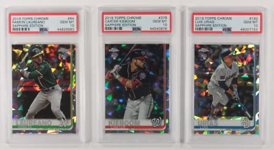 Lot Of 3 PSA 10 2019 Topps Chrome Sapphire Edition Laureano, Urias, Kieboom - Image 1 of 3