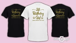 Size Plus & Curve Personalised Birthday Girl Squad 18th 21st 30th 40th T-shirt - Picture 1 of 5