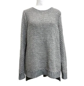 Rebecca Taylor Gray Wool & Mohair Blend Metallic Knit Pullover Sweater sz L - Picture 1 of 11
