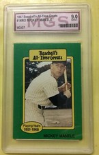 1987 Hygrade All-Time Greats Mickey Mantle Card #NNO Yankees HOF Graded MGS 9.0