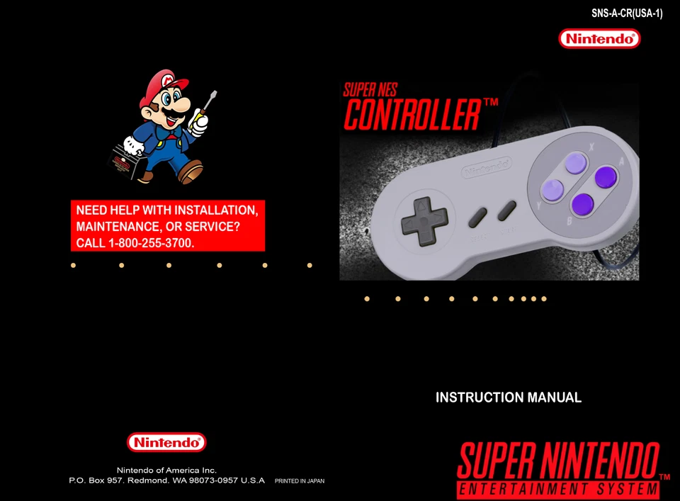 Super NES Controller Instruction Manual  - Photoshop Art To Print - Image 1 of 1