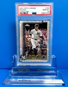 Ben Rice PSA 10! X-Fractor (RC) 2025 Topps cromo #139 - Imagen 1 de 2