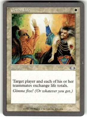 Get a Life MTG Vintage 1998 White Instant Magic the Gathering Card - Image 1 of 2