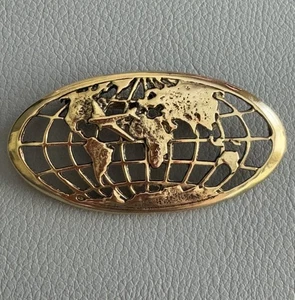 Broche prendedor vintage JJ Jonette Jewelry Co mapa mundial Atlas - Imagen 1 de 2