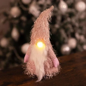 Christmas LED Gonk Decoration Light Plush Nordic Figure Home Festive Pink Xmas - Picture 1 of 24