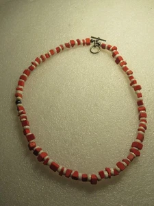 Collar de coral esponja roja y cuentas de concha de puka hawaiano vintage 30" - Imagen 1 de 5