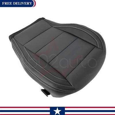 2015-2023 For Ford Mustang GT Coupe V6 V8 Driver Bottom Leather Seat Cover Black - Изображение 1 из 4