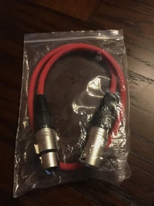 GLS Professional Series Noise Free  XLR Microphone Cable 2ft red NOS new - Picture 1 of 5