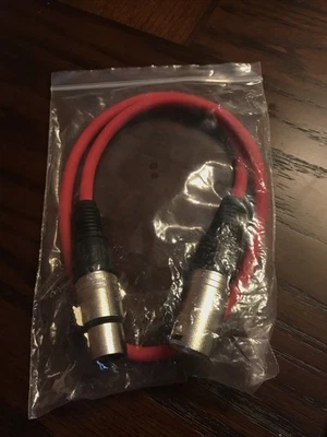 GLS Professional Series Noise Free  XLR Microphone Cable 2ft red NOS new - Image 1 of 4