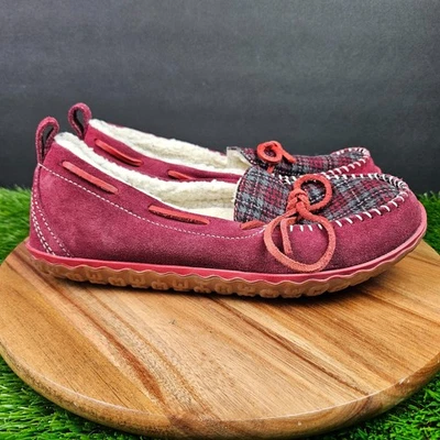 Zapatillas LL Bean Mountain para mujer talla 9 M rojas gamuza piel de oveja forradas sin usar, en caja, punta zapato Foto 1 de 4