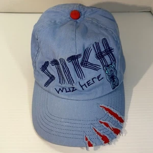 Disney Stitch Wuz Here Lilo & Stitch Baseball Cap Youth 54-57cm Blue Cotton Hat - Picture 1 of 14