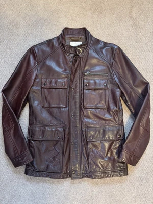 Chaqueta de cuero Banana Republic Heritage Oxblood talla pequeña Foto 1 de 4