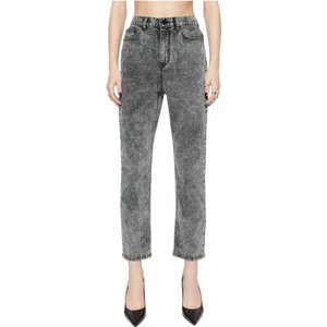 Rebecca Minkoff Retro Vibes Acid Wash Cropped Studded Straight Jeans Plus Sz 20 - Picture 1 of 11