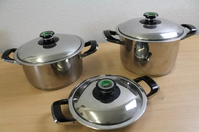 3x AMC Kochtopf Topf Pfanne mit Deckel - Bild 1 von 4