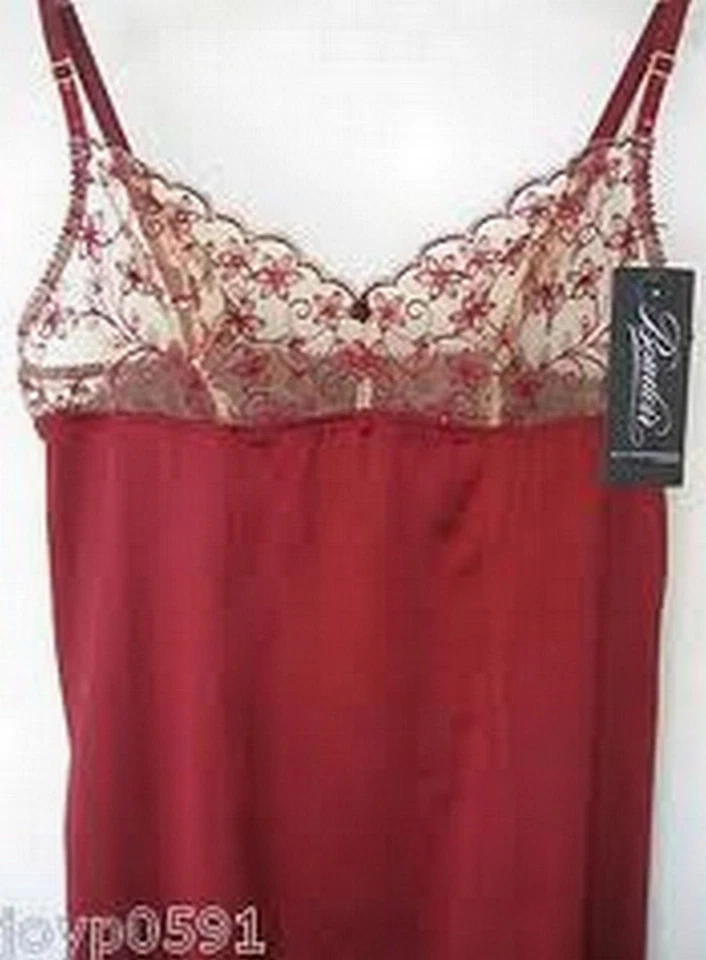 Elle Macpherson BOUDOIR 061 Grande Rojo Rubí 95% SEDA Chemise con Cristales PVP $175 Foto 1 de 1