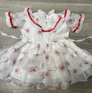 Vintage Atomic Starburst Weihnachtskleid Größe 4t Rüschen Party 80er Made In USA - Bild 1 von 10