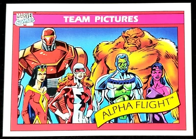 Canada's Avengers! Alpha Flight 1990 Marvel Universe Team Pictures Card #148 NM+ - Image 1 of 4