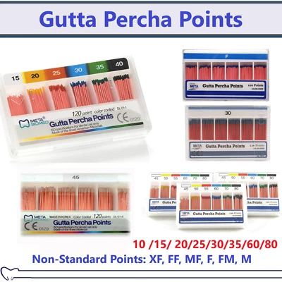 Endo Gutta Percha Points Non-Standard XF, FF, MF, F, FM, 10, 60, 70, 80, 120/Pk - Image 1 of 3