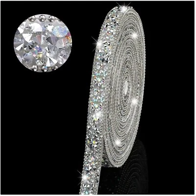 Strassband, Glitzerband, Bastelband, Dekoband, selbstklebend, 6 m, silber - Bild 1 von 4