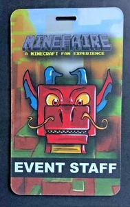 2018 Minecraft Fan Experience Minefaire Event Staff Pass 9/8/18 Chicago, IL. - Picture 1 of 2