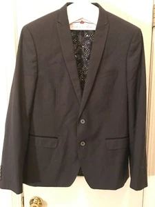 Tallia Mens  2 Button  Charcoal Gray Blazer Jacket 42R Polyester/Rayon - Picture 1 of 11