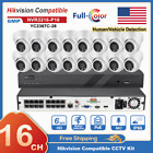 Hikvision Compatible 16Ch 16Poe Nvr 6Mp Security Ip Camera Full Color Cctv Lot