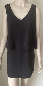 FOREVER 21 Sleeveless Double V-Neck Overlay Mini Dress Size M Black NWOT - Picture 1 of 5