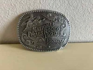 1990 NFR Rodeo Gürtelschnalle NOS National Finals Cowboy Vintage Hesston - Bild 1 von 7