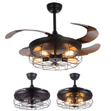 42"Led Chandelier Invisible Ceiling Fan Light Ceiling Light Pendant Lamp Fixture