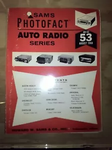 Sam Photofact Manuale di Servizio Autoradio Serie AR-53 - Foto 1 di 2