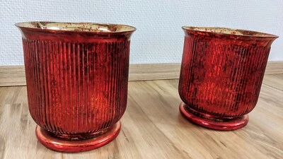 Vase Wind Tee Licht Shabby Kerzenleuchter Glas Schale Deko Halter Bauernsilber🕯 - Bild 1 von 4