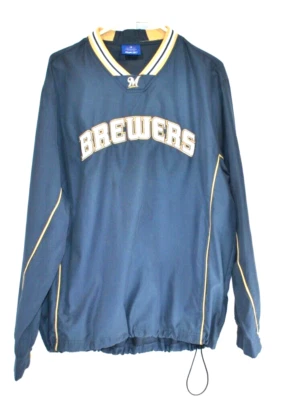 Мужской пуловер ветровка большой Milwaukee Brewers MLB Reebok подлинный товар - Изображение 1 из 4