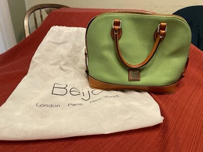 Bolso de Hombro DOONEY & BOURKE Verde Gamuza y Cuero Cartera Doble Asa Foto 1 de 4