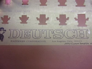 DEUTSCH FASTENER CORP SIZING TEMPLATE 5" x 10" 6000 6010 7500 7900 Series G Cond - Picture 1 of 6