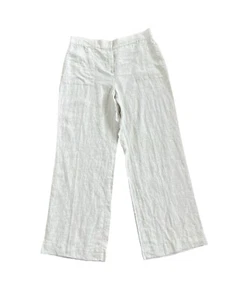 Chico's Flat Front Wide Leg 100% Linen Pants Size 2.5 (L/14) NWT Beach Resort - Picture 1 of 8