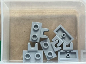 LEGO Parts - Light Bluish Gray Plate 1 x 2 Tow Socket Side - No 14704 - QTY 5 - Picture 1 of 1