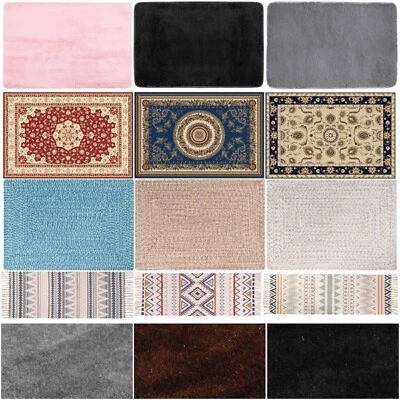 Tapetes de área felpudos retangulares redondos antiderrapantes tapete de chão para quarto - Imagem 1 de 4